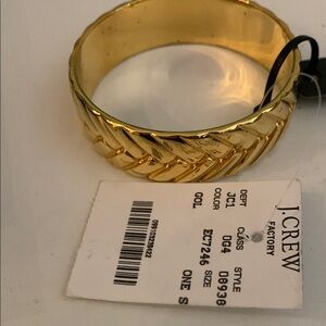 J.Crew Gold Textured Bangle-NWT